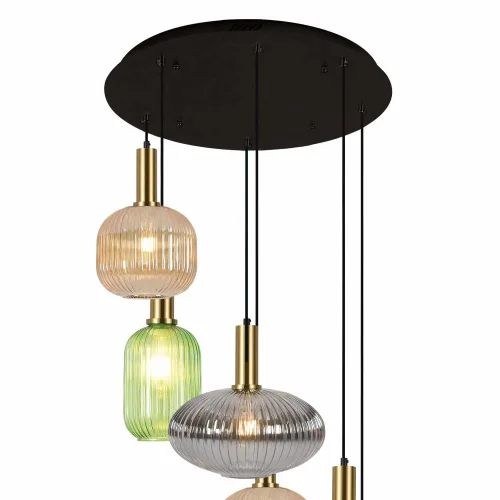 BASE REDONDA 6 LUZES AÇO PINTADO PRETO Ø 65CM