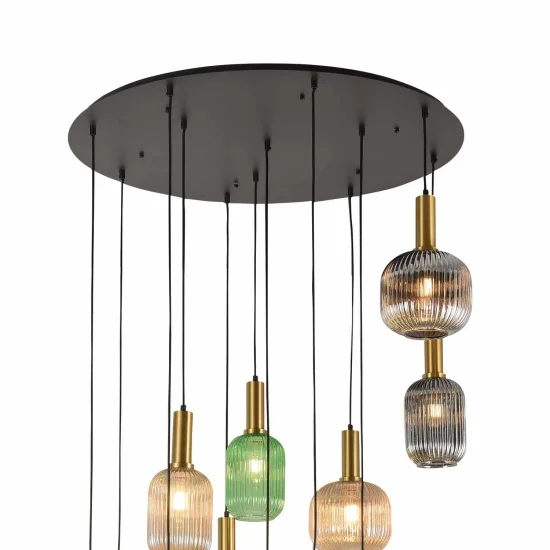 BASE REDONDA 12 LUZES AÇO PINTADO PRETO Ø 90CM 2