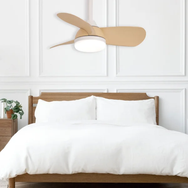 VENTILADOR DE TETO LED 17W REGULÁVEL MOTOR DC MADEIRA CLARA SIERRA VENTILADOR DE TETO LED 17W REGULÁVEL MOTOR DC MADEIRA CLARA SIERRA