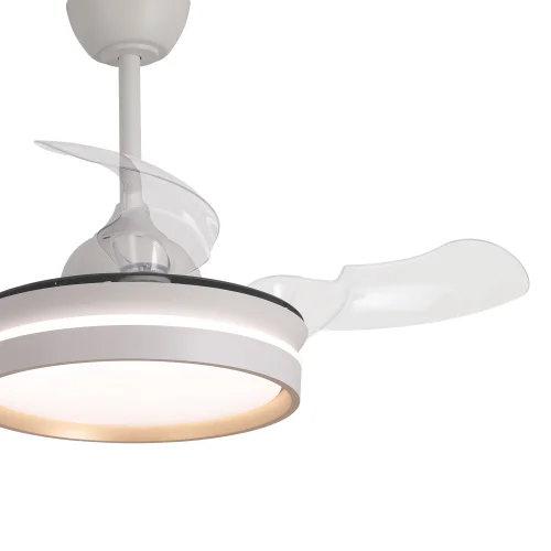 VENTILADOR DE TETO COM LUZ LED 24W REGULÁVEL MOTOR DC BRANCO CASCADE