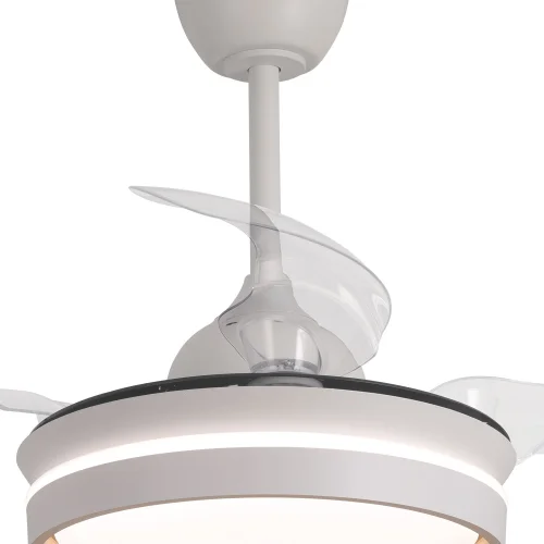 VENTILADOR DE TETO COM LUZ LED 24W REGULÁVEL MOTOR DC BRANCO CASCADE