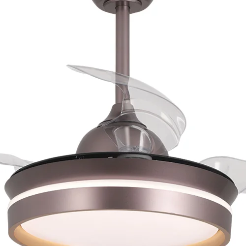 VENTILADOR DE TETO COM LUZ LED 24W REGULÁVEL MOTOR DC VERMELHO INDIGO CASCADE