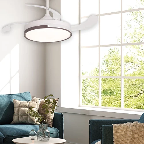 VENTILADOR DE TETO LED 48W REGULÁVEL 4 PÁS DOBRÁVEIS SKYLER