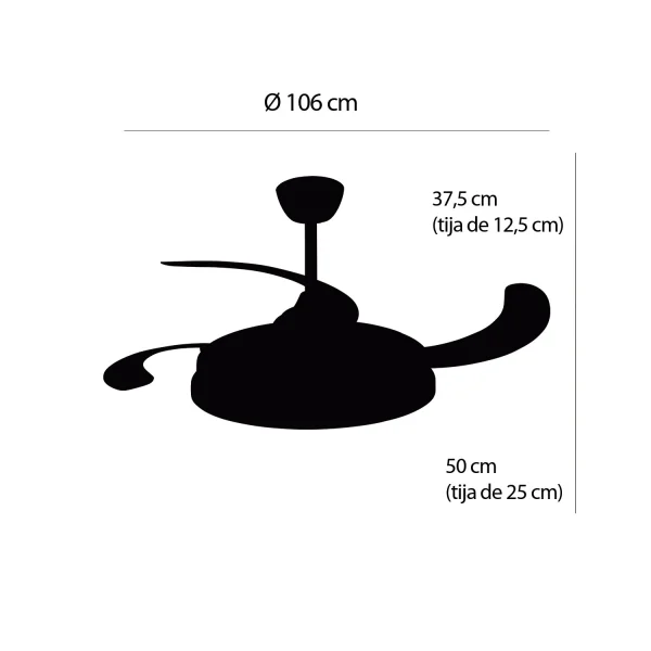 VENTILADOR DE TETO LED 48W REGULÁVEL 4 PÁS DOBRÁVEIS HANOI VENTILADOR DE TETO LED 48W REGULÁVEL 4 PÁS DOBRÁVEIS HANOI