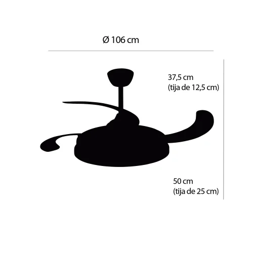 VENTILADOR DE TETO LED 48W REGULÁVEL 4 PÁS DOBRÁVEIS HANOI VENTILADOR DE TETO LED 48W REGULÁVEL 4 PÁS DOBRÁVEIS HANOI