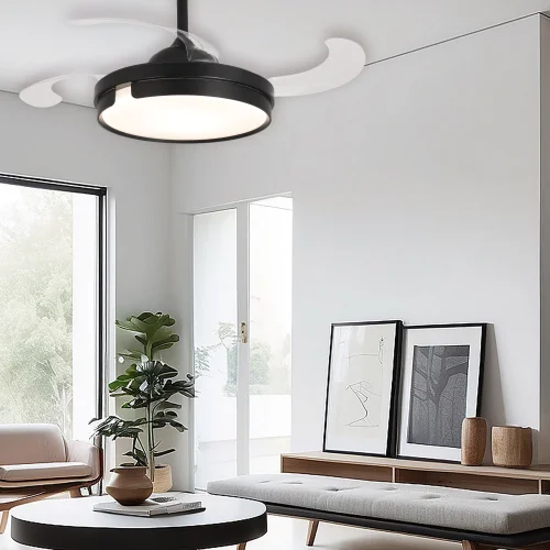 VENTILADOR DE TETO LED 38W REGULÁVEL 4 PÁS PLEGÁVEIS NASHVILLE VENTILADOR DE TETO LED 38W REGULÁVEL 4 PÁS PLEGÁVEIS NASHVILLE