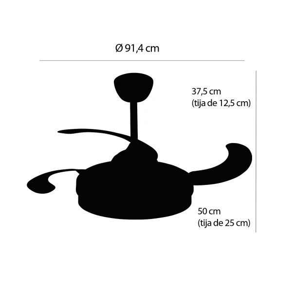 VENTILADOR DE TETO LED 38W REGULÁVEL 4 PÁS PLEGÁVEIS NASHVILLE VENTILADOR DE TETO LED 38W REGULÁVEL 4 PÁS PLEGÁVEIS NASHVILLE