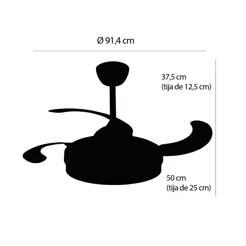 VENTILADOR DE TETO LED 38W REGULÁVEL 4 PÁS PLEGÁVEIS NASHVILLE VENTILADOR DE TETO LED 38W REGULÁVEL 4 PÁS PLEGÁVEIS NASHVILLE
