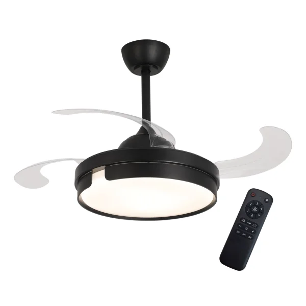 VENTILADOR DE TETO LED 38W REGULÁVEL 4 PÁS PLEGÁVEIS NASHVILLE VENTILADOR DE TETO LED 38W REGULÁVEL 4 PÁS PLEGÁVEIS NASHVILLE