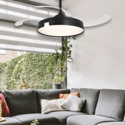 VENTILADOR DE TETO LED 48W REGULÁVEL 4 PÁS RETRÁTEIS NASHVILLE