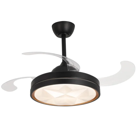 VENTILADOR DE TETO LED 38W REGULÁVEL 4 PÁS PLEGÁVEIS WELLINGTON