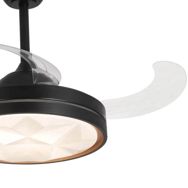 VENTILADOR DE TETO LED 38W REGULÁVEL 4 PÁS PLEGÁVEIS WELLINGTON