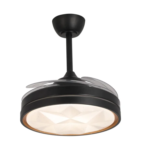 VENTILADOR DE TETO LED 38W REGULÁVEL 4 PÁS PLEGÁVEIS WELLINGTON