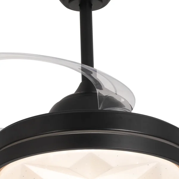 VENTILADOR DE TETO LED 38W REGULÁVEL 4 PÁS PLEGÁVEIS WELLINGTON