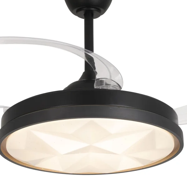 VENTILADOR DE TETO LED 48W REGULÁVEL 4 PÁS RETRÁTEIS WELLINGTON