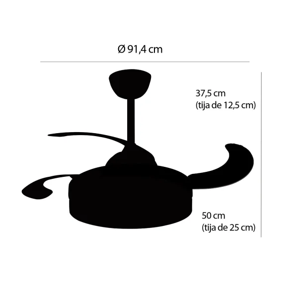 VENTILADOR DE TETO LED 38W REGULÁVEL 4 PÁS DOBRÁVEIS TUCSON VENTILADOR DE TETO LED 38W REGULÁVEL 4 PÁS DOBRÁVEIS TUCSON