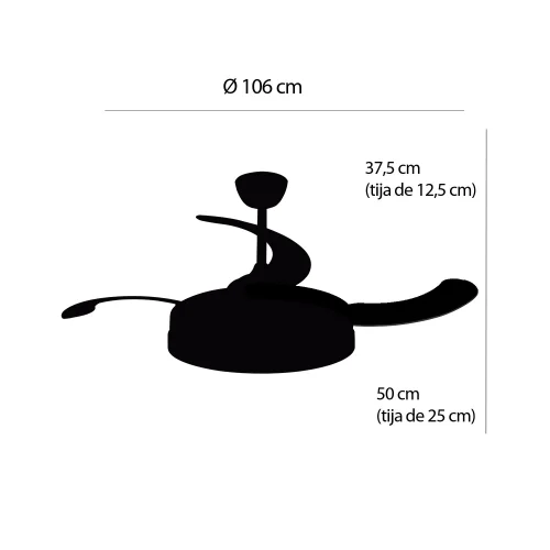 VENTILADOR DE TETO LED 48W REGULÁVEL 4 PÁS DOBRÁVEIS TUCSON VENTILADOR DE TETO LED 48W REGULÁVEL 4 PÁS DOBRÁVEIS TUCSON