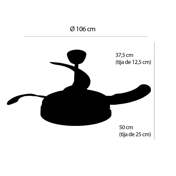 VENTILADOR DE TETO LED 35W REGULÁVEL 4 PÁS RETRÁTEIS BURLINGTON VENTILADOR DE TETO LED 35W REGULÁVEL 4 PÁS RETRÁTEIS BURLINGTON