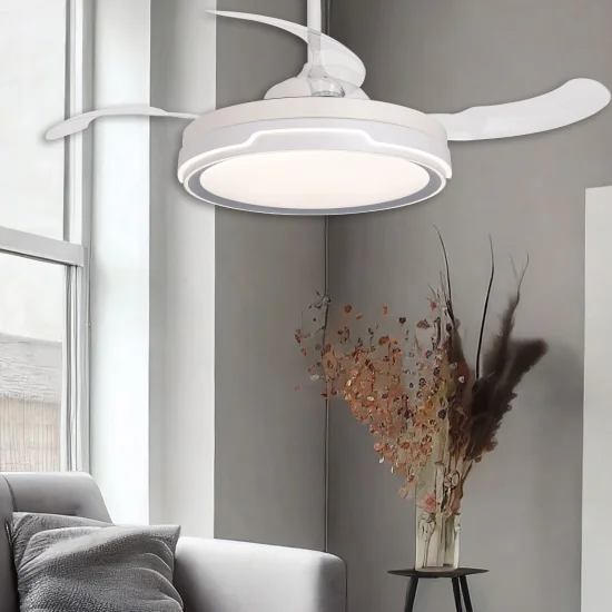 VENTILADOR DE TETO LED 35W REGULÁVEL 4 PÁS RETRÁTEIS CHARLESTON 2