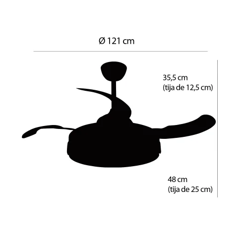 VENTILADOR DE TETO LED 35W REGULÁVEL 4 PÁS RETRÁTEIS CHARLESTON