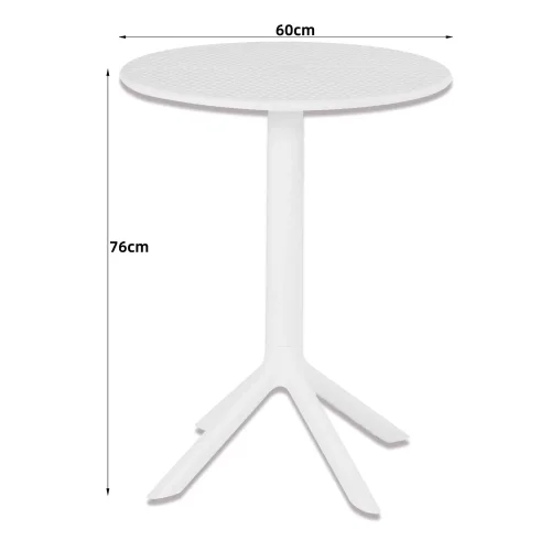 MESA DE JARDIM POLIPROPILENO BRANCO Ø60 CM KORA