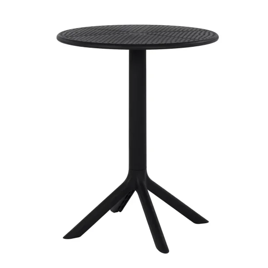 MESA DE JARDIM POLIPROPILENO PRETO Ø60 CM KORA