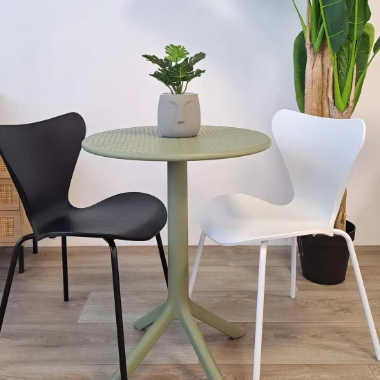 MESA DE JARDIM EM POLIPROPILENO VERDE KALE Ø60 CM KORA 2