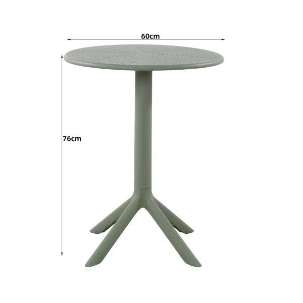 MESA DE JARDIM EM POLIPROPILENO VERDE KALE Ø60 CM KORA