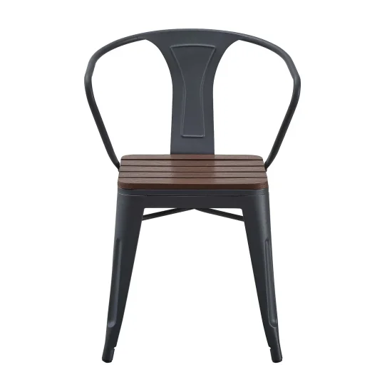 CADEIRA DE JARDIM EM METAL COM EFEITO DE MADEIRA INEZ 2