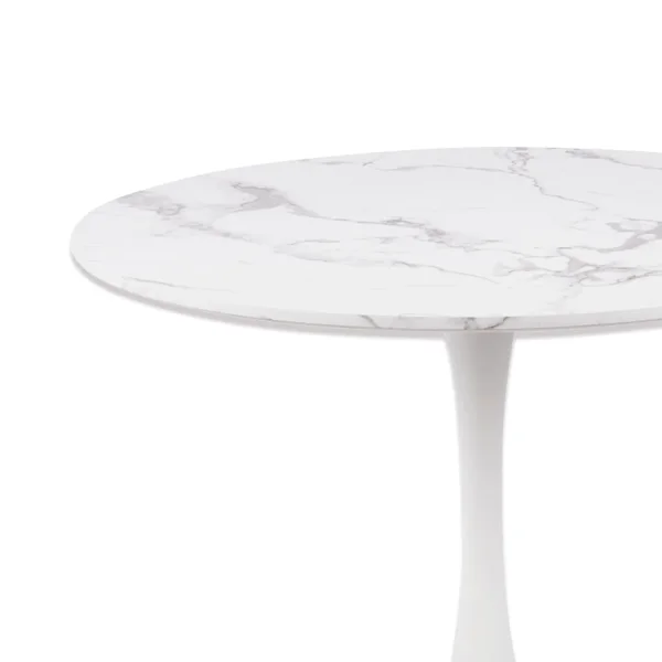 MESA DE JANTAR REDONDA EM MÁRMORE BRANCO Ø90 CM SAN ANTONI