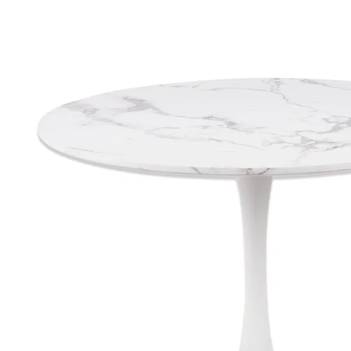 MESA DE JANTAR REDONDA EM MÁRMORE BRANCO Ø90 CM SAN ANTONI