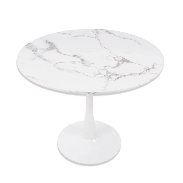 MESA DE JANTAR REDONDA EM MÁRMORE BRANCO Ø90 CM SAN ANTONI
