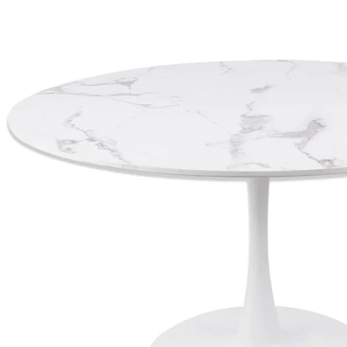 MESA DE JANTAR REDONDA EM MÁRMORE BRANCO Ø120 CM SAN ANTONI