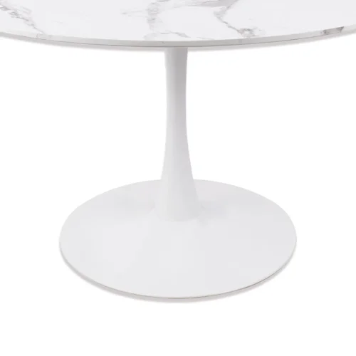 MESA DE JANTAR REDONDA EM MÁRMORE BRANCO Ø120 CM SAN ANTONI