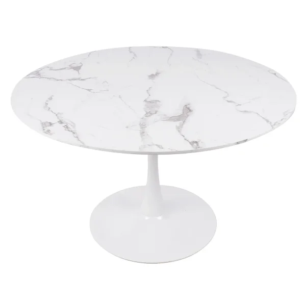 MESA DE JANTAR REDONDA EM MÁRMORE BRANCO Ø120 CM SAN ANTONI