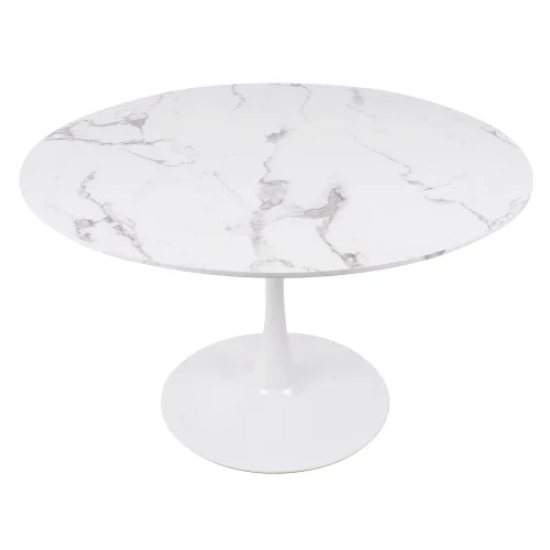 MESA DE JANTAR REDONDA EM MÁRMORE BRANCO Ø120 CM SAN ANTONI
