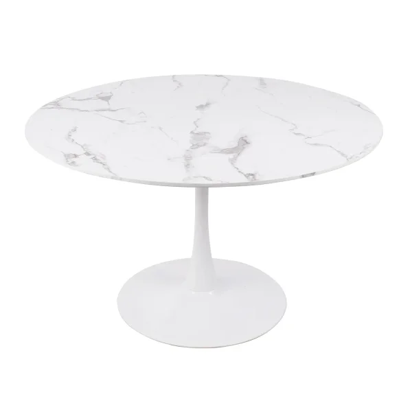 MESA DE JANTAR REDONDA EM MÁRMORE BRANCO Ø120 CM SAN ANTONI