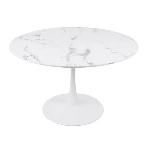 MESA DE JANTAR REDONDA EM MÁRMORE BRANCO Ø120 CM SAN ANTONI