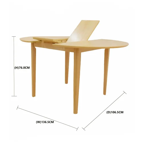 MESA DE JANTAR REDONDA EXTENSÍVEL Ø106 CM MADEIRA LEKA