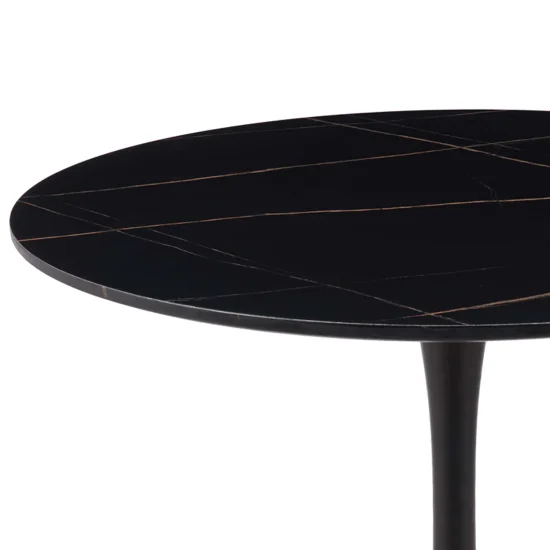MESA DE JANTAR REDONDA EM MÁRMORE PRETO Ø90 CM SAN ANTONI 2