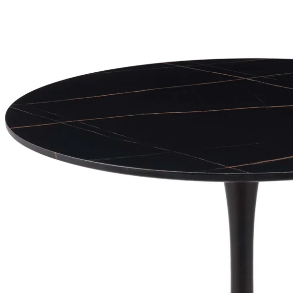MESA DE JANTAR REDONDA EM MÁRMORE PRETO Ø90 CM SAN ANTONI