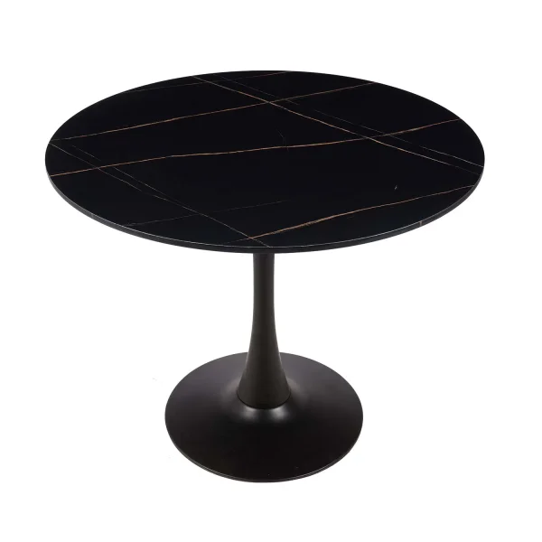 MESA DE JANTAR REDONDA EM MÁRMORE PRETO Ø90 CM SAN ANTONI