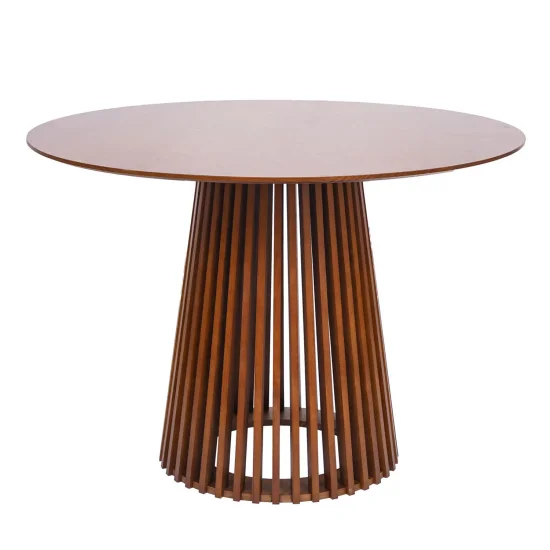 MESA DE JANTAR REDONDA EM MADEIRA NOGUEIRA Ø100 CM NEREA