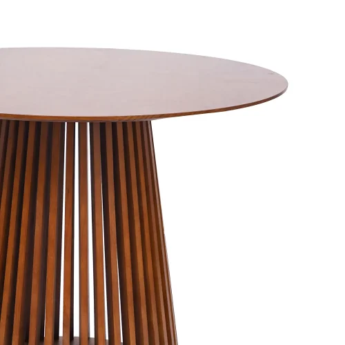 MESA DE JANTAR REDONDA EM MADEIRA NOGUEIRA Ø100 CM NEREA