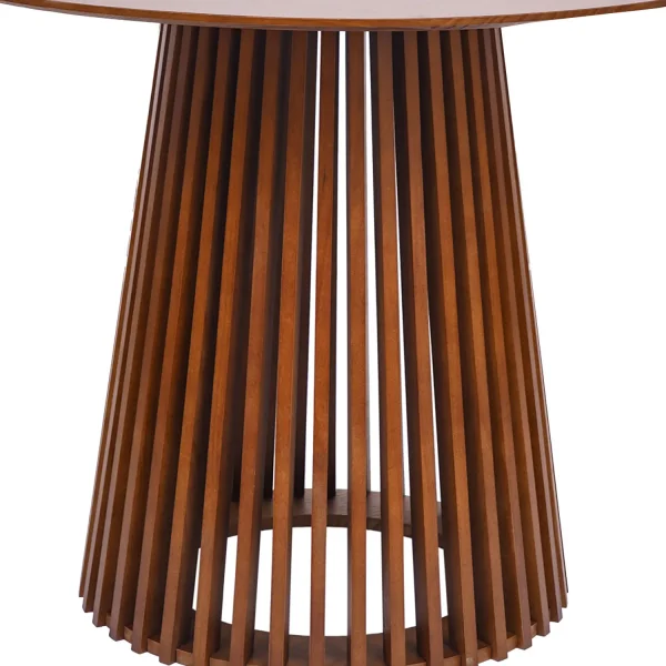 MESA DE JANTAR REDONDA EM MADEIRA NOGUEIRA Ø100 CM NEREA