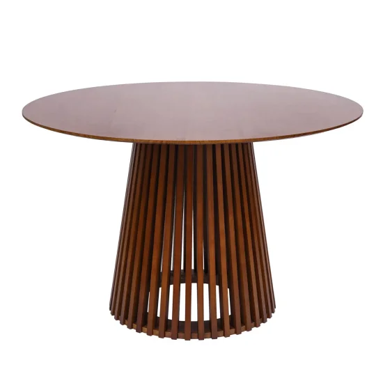 MESA DE JANTAR REDONDA EM MADEIRA NOGAL Ø120 CM NEREA