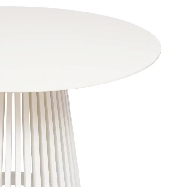 MESA DE JANTAR REDONDA EM MADEIRA BRANCA Ø120 CM NEREA