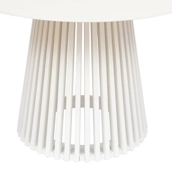 MESA DE JANTAR REDONDA EM MADEIRA BRANCA Ø120 CM NEREA