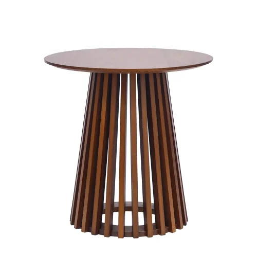 MESA DE CENTRO REDONDA EM MADEIRA NOGAL Ø50 CM NEREA