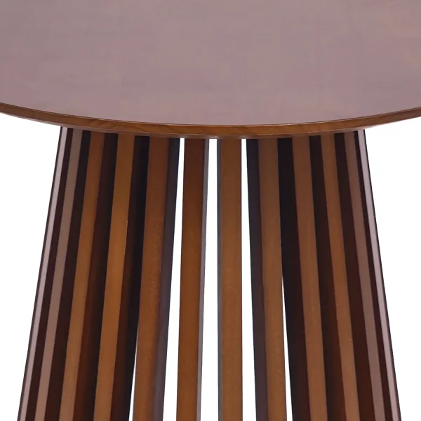 MESA DE CENTRO REDONDA EM MADEIRA NOGAL Ø50 CM NEREA